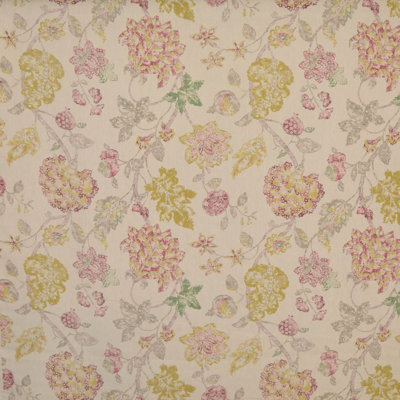 Tissu floral et feuillage Raiponce