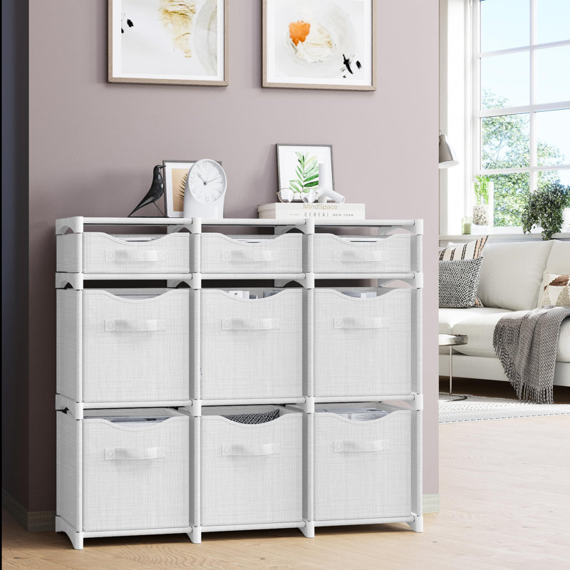 9 Compartment Wardrobe Organizer And Storage Cabinet, Easy To Assemble Wardrobe Storage Unit With Drawers
