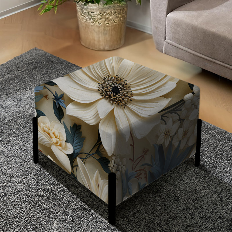 Marna - Repose-pieds carré floral