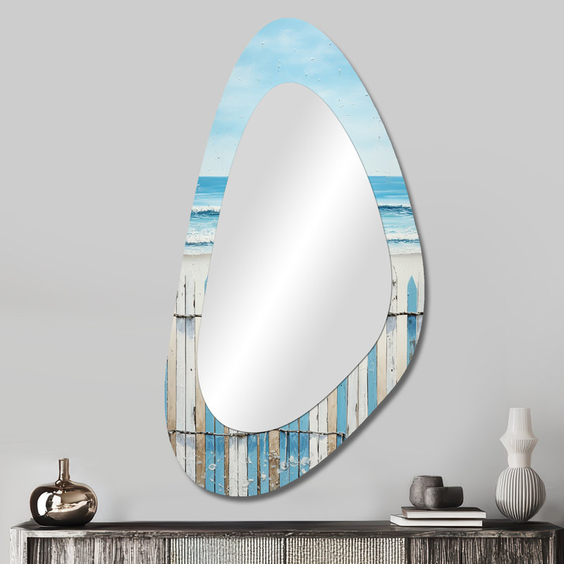 Lurdes - Coastal Metal Art Decor - Miroir mural asymétrique