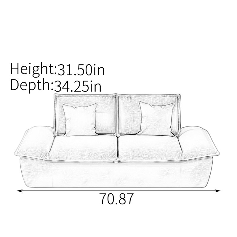 Henka, Brun, H 31,5 po x l 70,87 po x P 34,25 po, 2