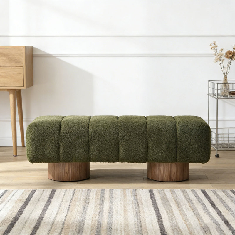 Banc de salle à manger rembourré, Boucle verte, L 50 po