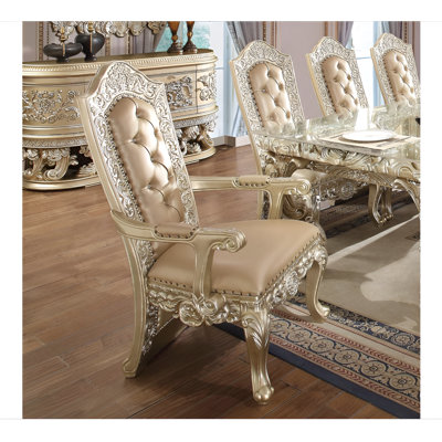 Fauteuil d'appoint en cuir reconstitué champagne