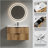 36 Inch Wall-Mounted Bathroom Vanity With 3D Fluted Panel & Ceramic Integrated Sink-298034776