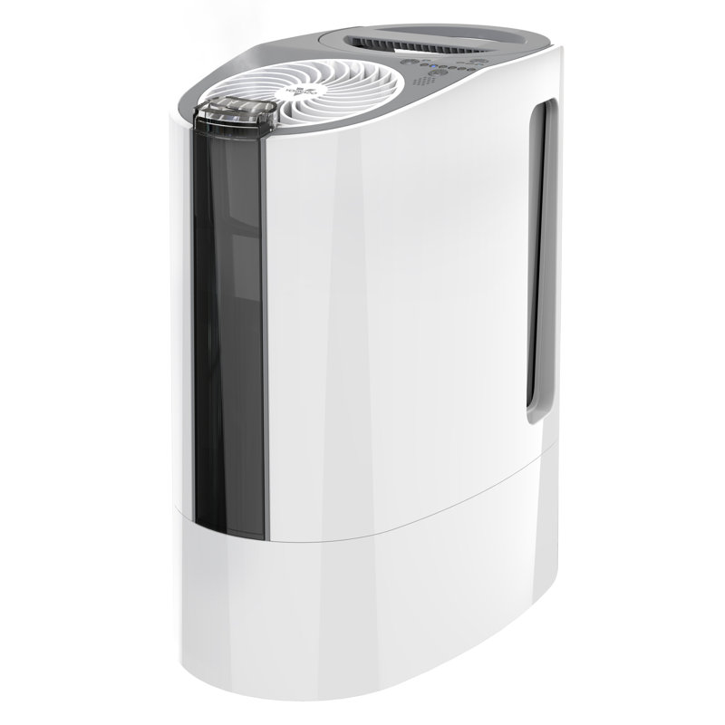 White Ultrasonic Humidifier with Humidistat and Fan