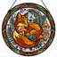 Panneau de vitrail Fox Mushroom-131577489