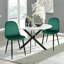 Ensemble de 2 chaises modernes en velours avec pieds en métal pour le salon, vert foncé