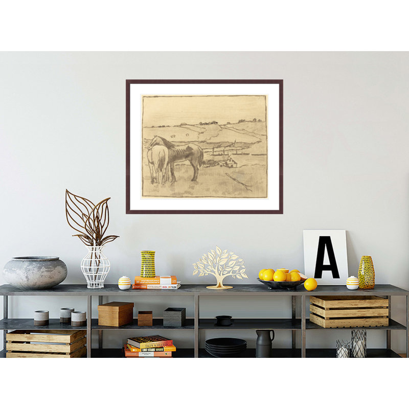 Chevaux dans la prairie par Edgar Degas, H 33,5 po x l 39,18 po