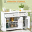Buffet moderne, 2 tiroirs et tablettes réglables, blanc pour le rangement Cuisine avec tablettes Gestion efficace de l'espace