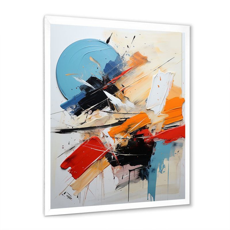 «Cerulean Passager Of Fragile Wisdom Abstract», reproduction d'art sur toile, H 40 po x l 30 po x P 1,5 po, Cadre photo blanc