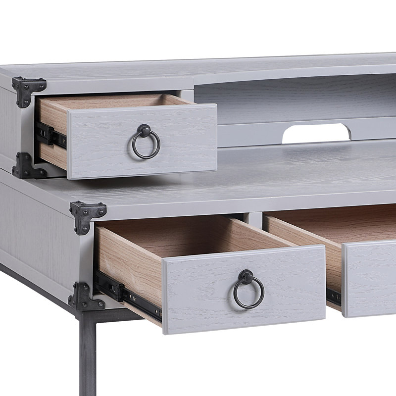 Bureau d'écriture en bois avec 5 tiroirs Skylar