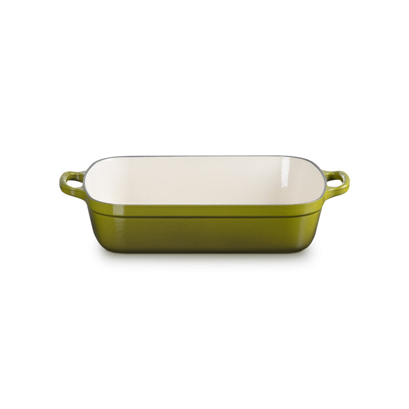 Le Creuset Signature Cast Iron Rectangular Roaster, 5.25Qt., Olive, Olive