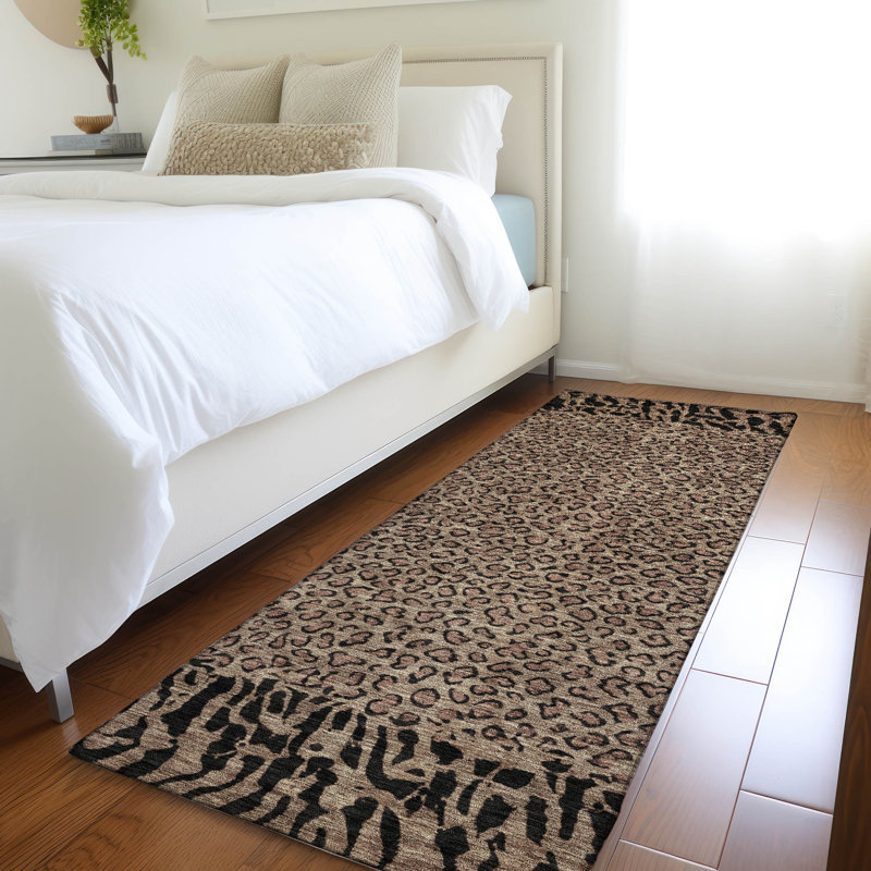 Machine Washable Indoor/Outdoor Claudian ACN1230 Brown Rug, Runner 2'3" x 7'6"