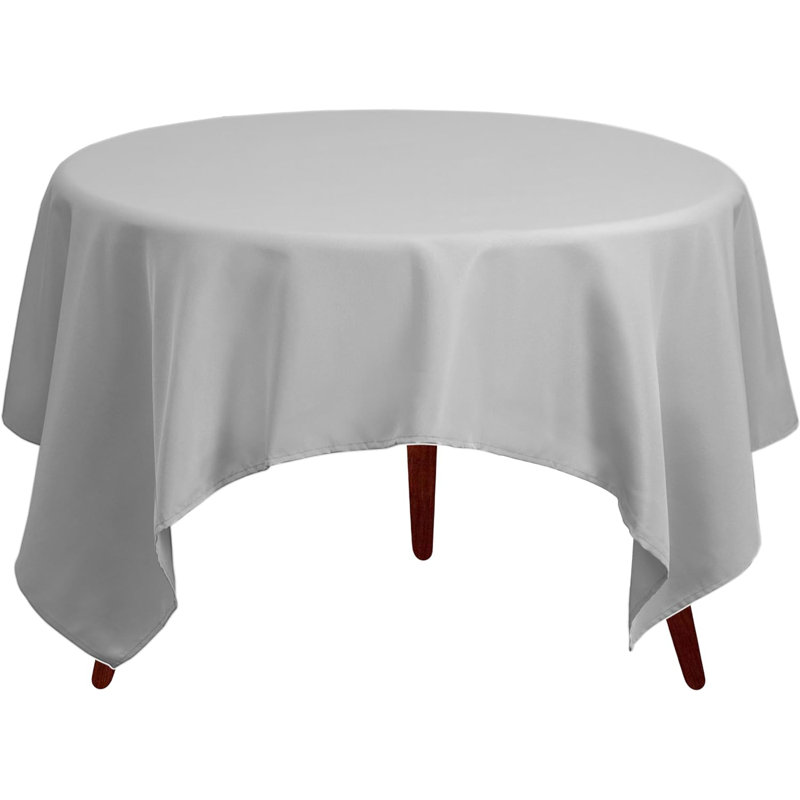 Amilliana Square No Pattern Polyester Tablecloth, 70" Square, Silver