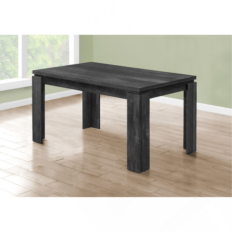 Table de salle à manger et de cuisine rectangulaire en stratifié de style contemporain et moderne Minter, Noir