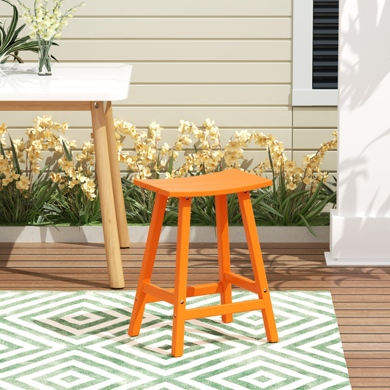 Tabouret de bar Laguna, Tabouret de comptoir (siège d’une hauteur de 24, Orange