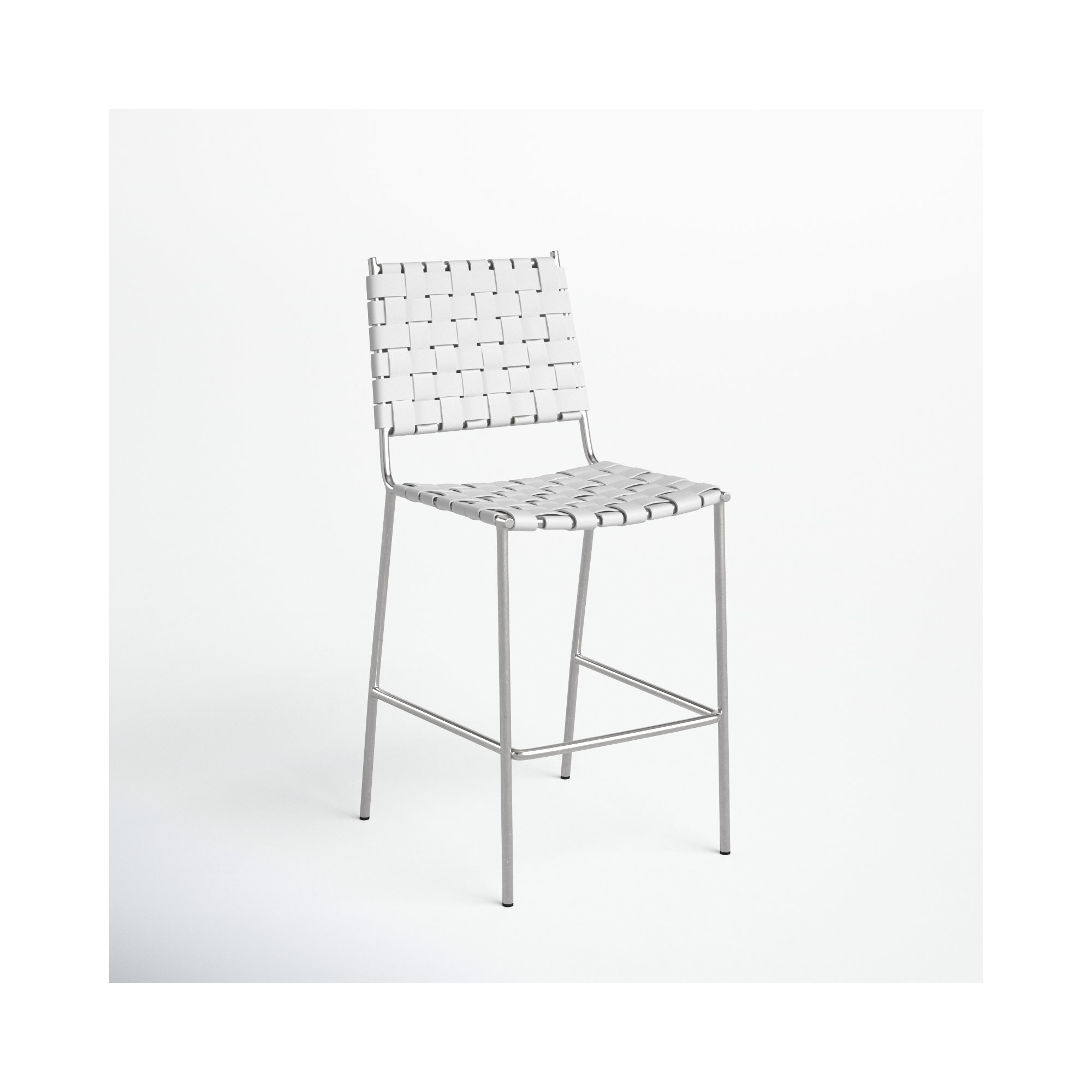 Ryland 26" Counter Stool, White, Sliver
