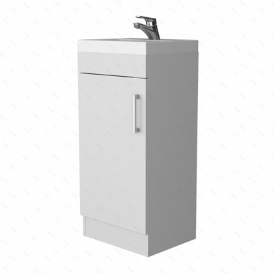 Lavabo de meuble-lavabo blanc à 1 porte