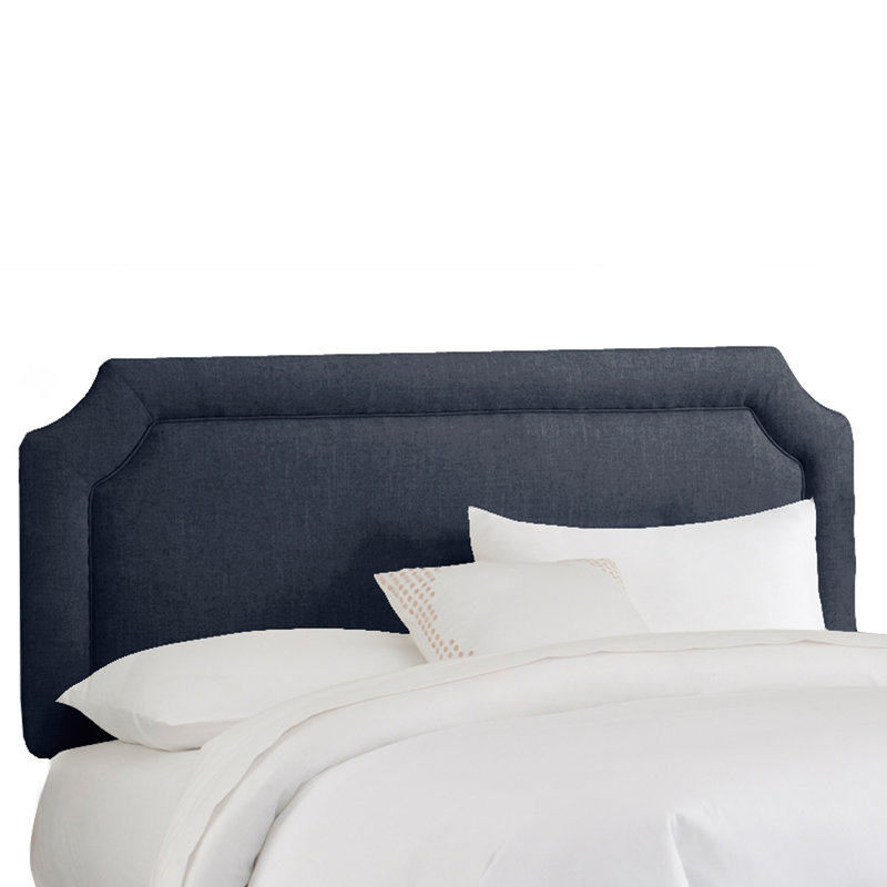 Tête de lit à panneau tapissier Rowberrow, Simple, Lin bleu marine classique