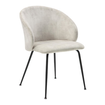 Salie Dining Chair Set Of 2, Curved Back, Black Metal
