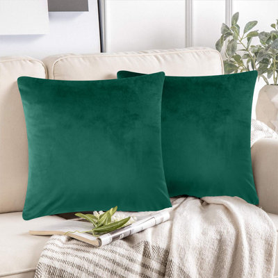 Luxurious Plain Velvet Cushion Covers (Set Of 2)