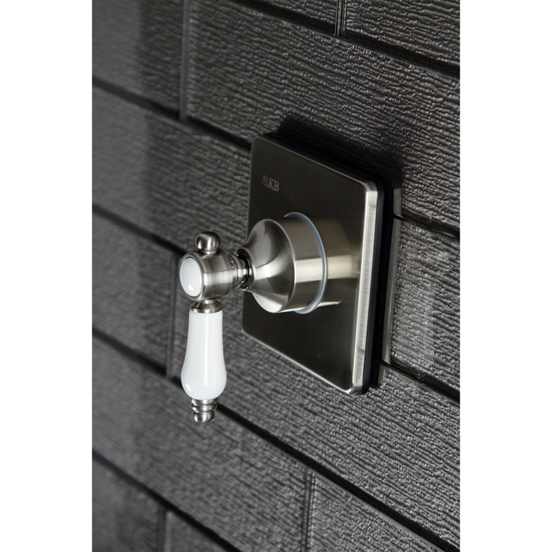 Kingston Brass Bel-Air Single-Handle Wall Mount Three-Way Diverter Valve with Trim Kit, Brushed Nickel