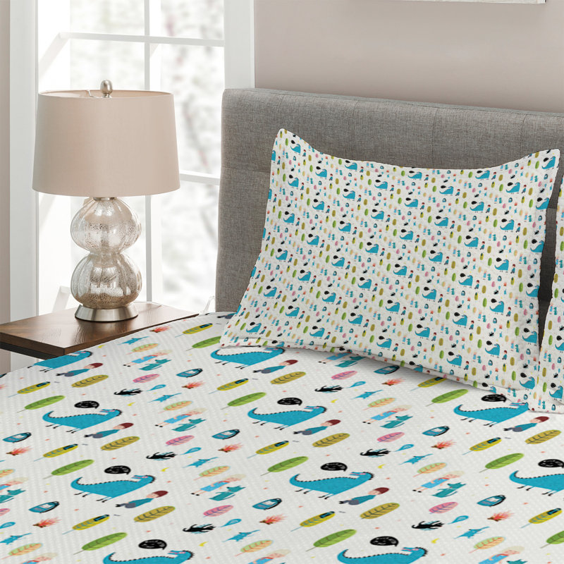 Dragon Coverlet, King Bedspread + 2 Shams
