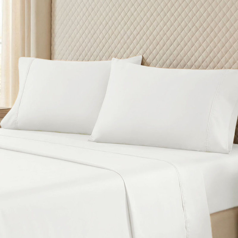 Edmont Certified Egyptian Cotton 530 Thread Count Solid Pillowcase, Standard, White