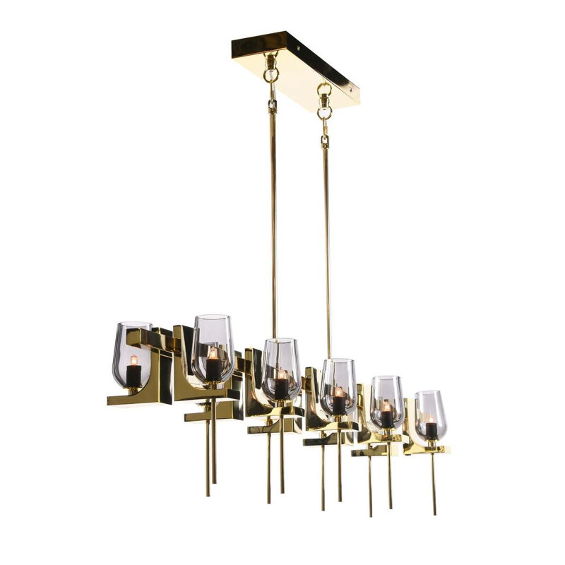 Tenon 10 - Light Pendant, Polished Brass, Crystal