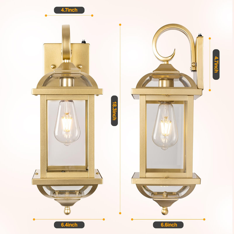 Luminaires d'extérieur 18 po, Doré