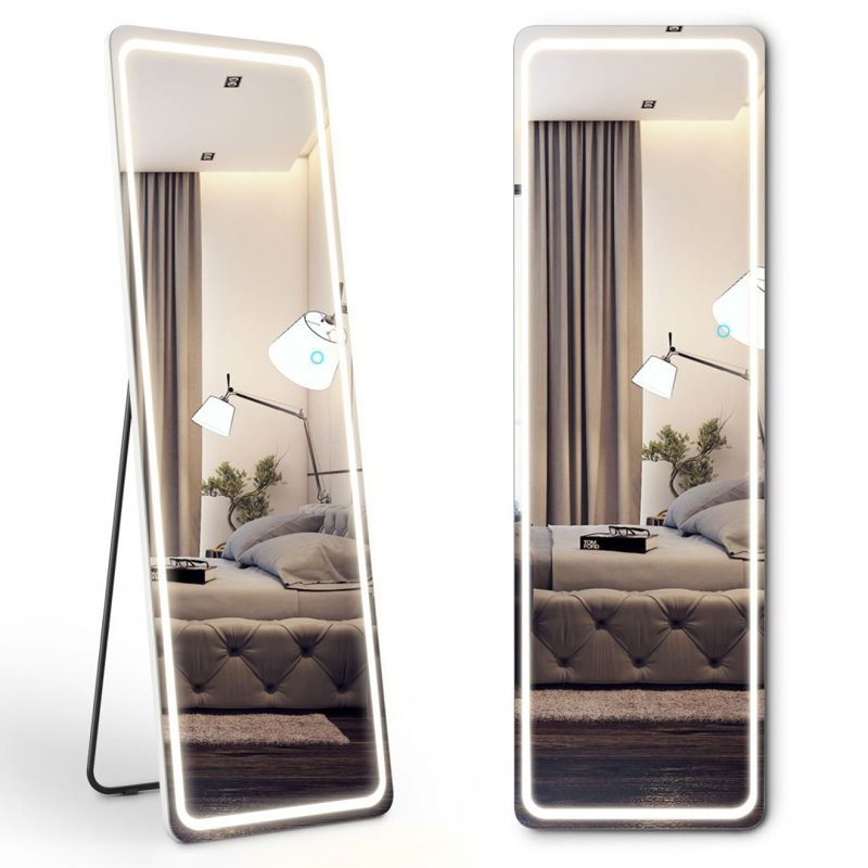 Aluminium Rectangle Mirror, 160cm x 51cm, White