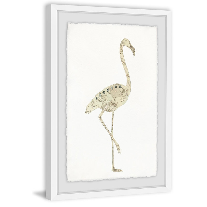 Brave Flamingo - Single Picture Frame Print, 30 cm H x 20 cm W x 4 cm D