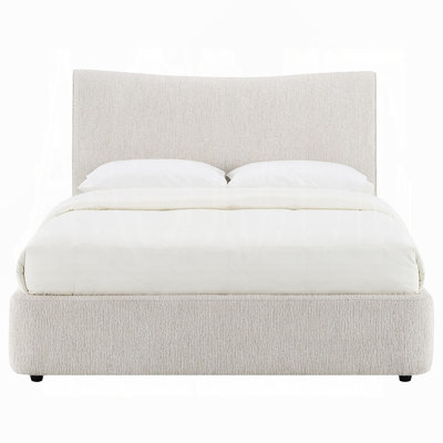 Mobilier de chambre à coucher contemporain en bois d'ameublement en chenille beige 1pc