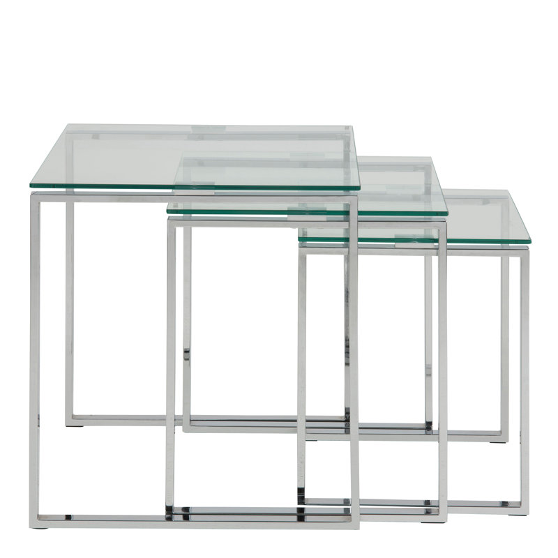 Karyl 3 - Piece Living Room Table Set, Silver