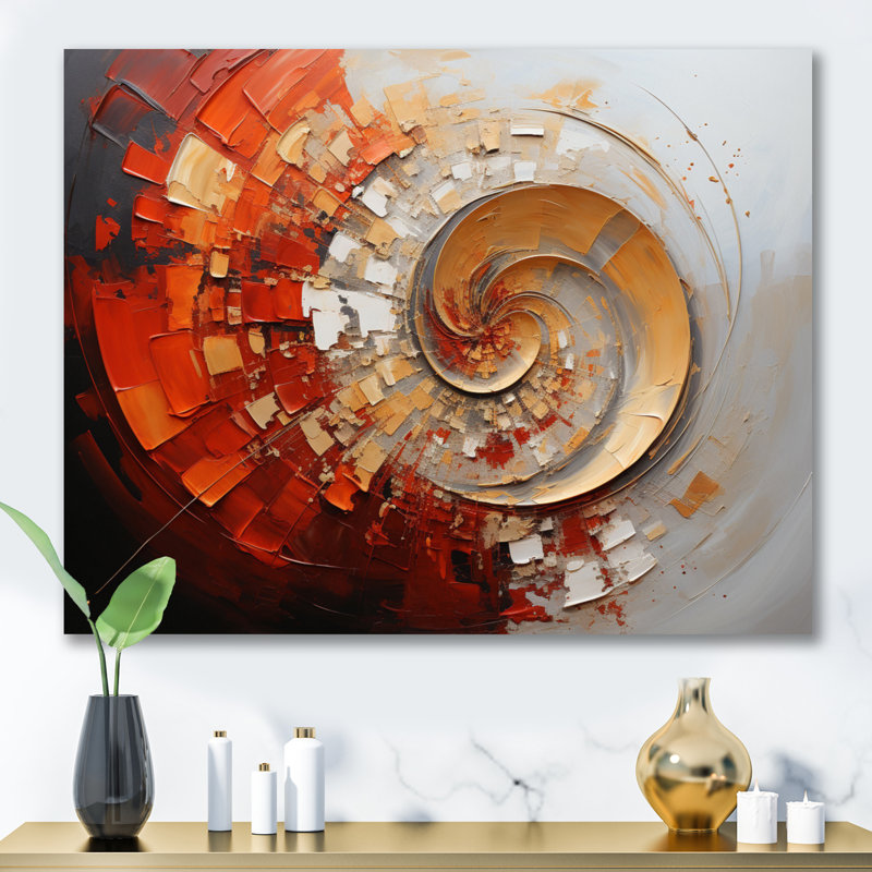 Energetic Spiralscape I - Abstract Spirals, impressions sur toile, H 16 po x l 32 po x P 1 po, Toile tendue