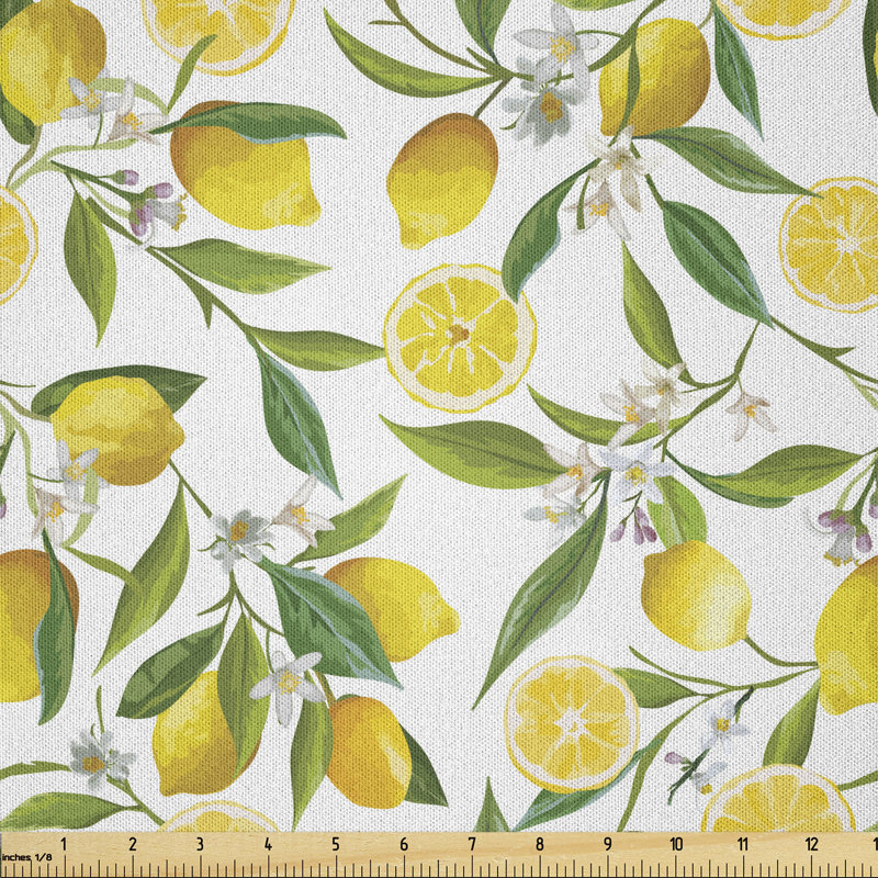 Dakira Exotic Lemon Tree Branches Yummy Delicious Kitchen Gardening Design Fabric