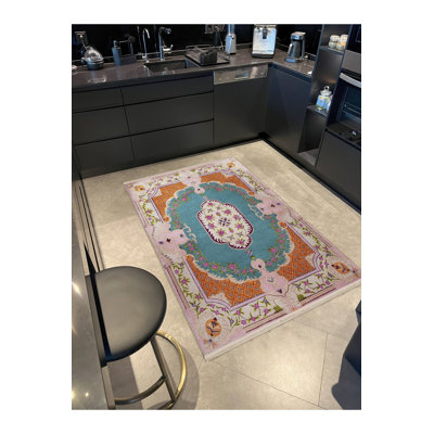 Orange Traditional Patterned Creative Vintage Decorative Washable Rug
