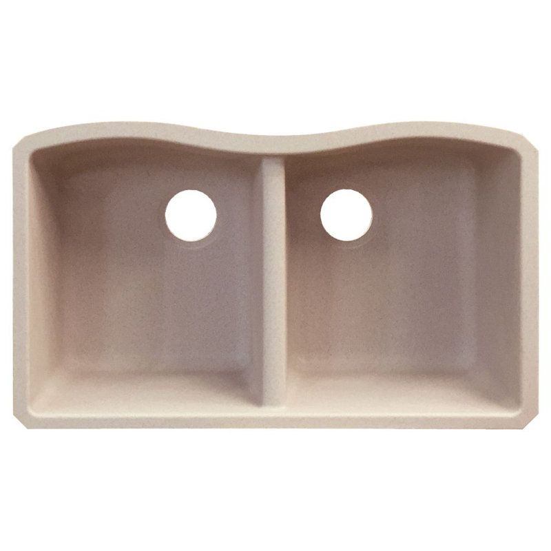 Évier de cuisine à double cuve en granite l 32 po x l 19 po Aversa, Espresso