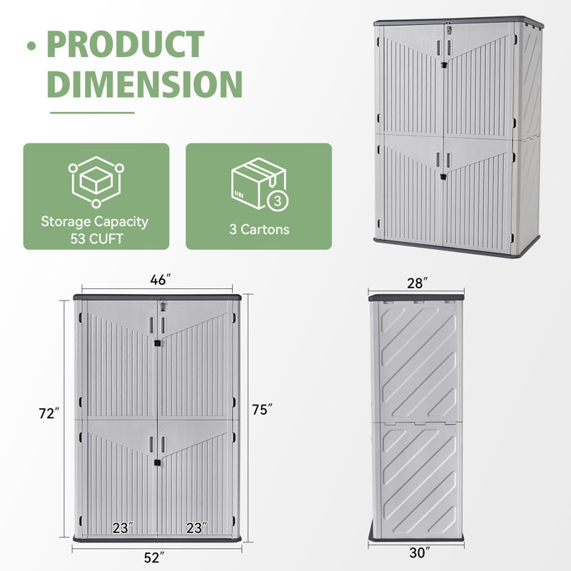 4,5 pi L 2,5 pi. D Abri de rangement en résine