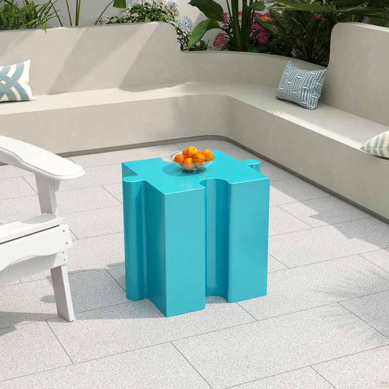 Table d'appoint Art, table MGO à bord concave modulaire, Bleu clair