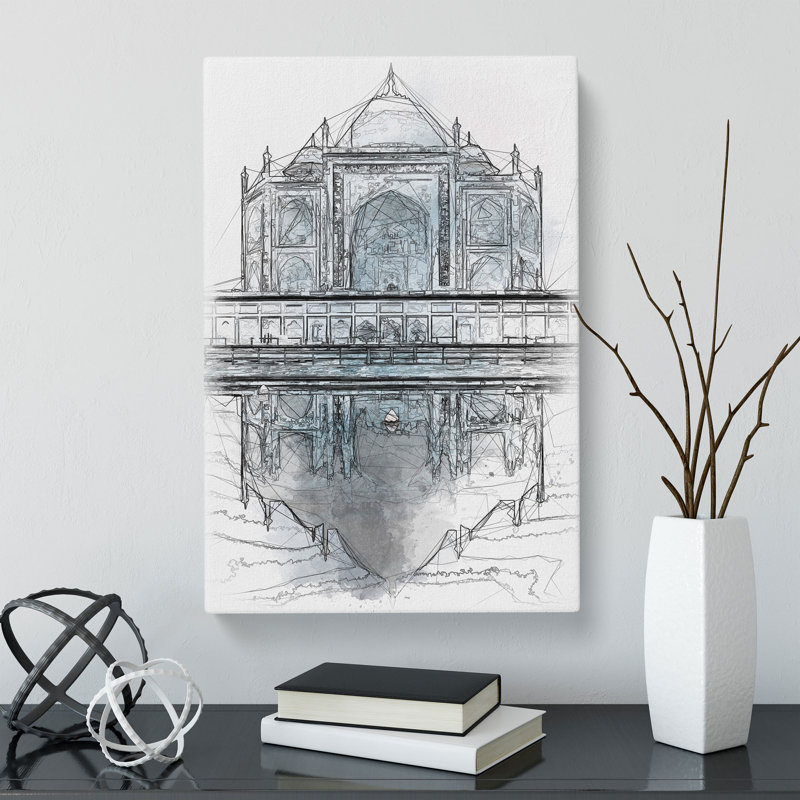 The Taj Mahal in Agra India Abstract - Wrapped Canvas Drawing - Wrapped Canvas, 91cm H x 60cm W x 3cm D