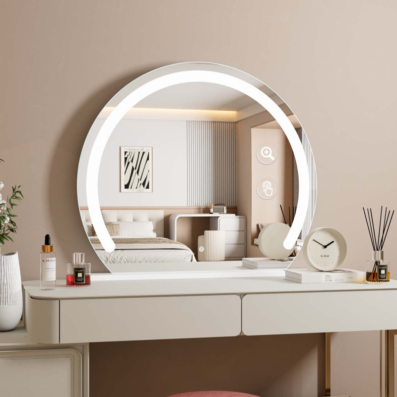 Miroir de maquillage lumineux, miroir de coiffeuse avec lumières Hollywood, 26 po x 32 po
