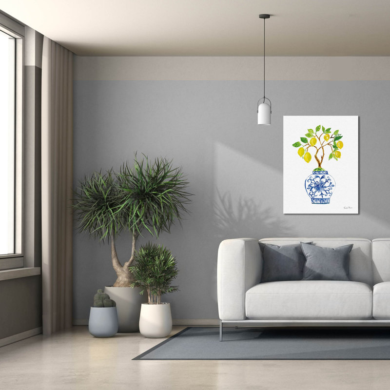 «Epic Graffiti» «Lemon Chinoiserie 2 V2» par Farida Zaman, art mural sur toile, 26 po x 34 po, H 34 po x l 26 po