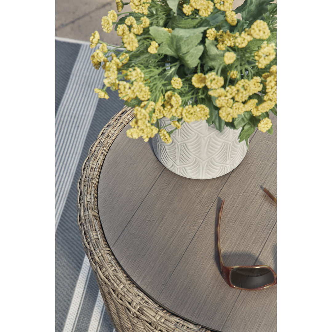 Danson Round Wicker Outdoor Side Table , 22'' in. W 22'' in. D Rosecliff Heights