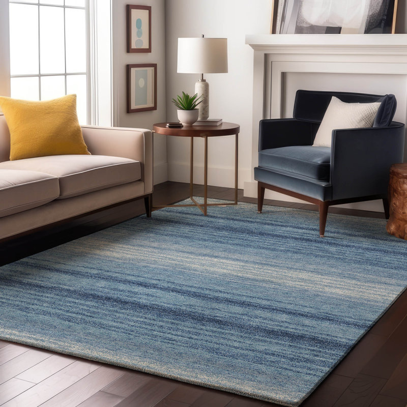 Premium Machine Washable Birchview AMF1033 Striped Rug, Rectangle 3' x 5'