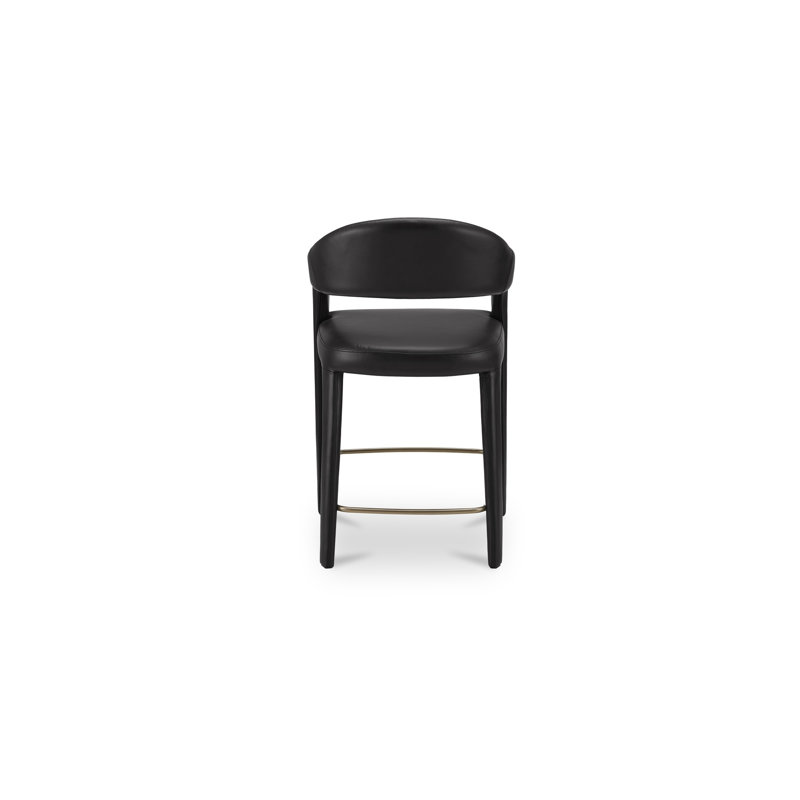Martens Upholstered Stool, Counter Stool (26.4" Seat Height), Black Polyester
