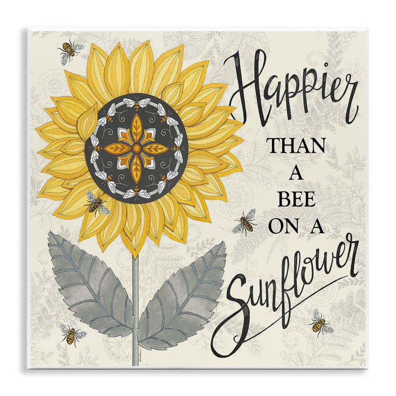 Art mural Happier Than Bee & Sunflower par Deb Strain