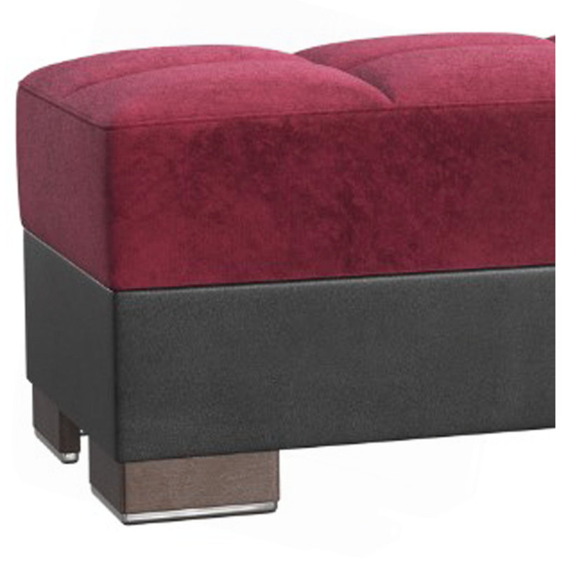Collection Repose-pieds rembourré avec rangement (SEULEMENT OTTOMAN), Bourgogne
