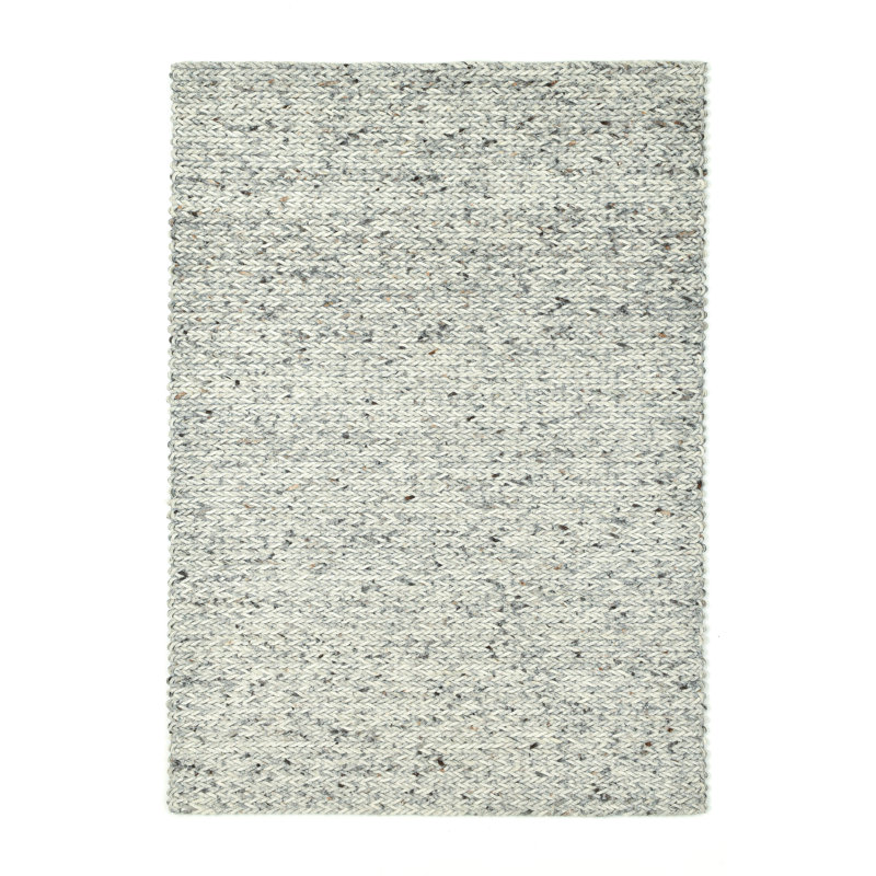 Pinard Solid Colour Hand Woven Hand Loomed Gray Area Rug, Rectangle 170 x 240cm