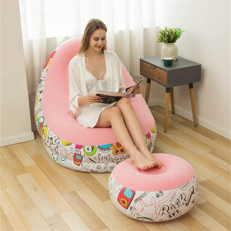 Chaise longue inclinable gonflable Clea, Rose